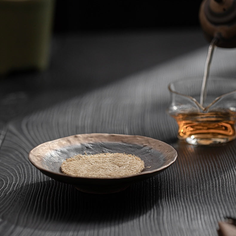 Hand-gilt old rock mud "Teapot Stand(壶承)" and "Pot(壶)"
