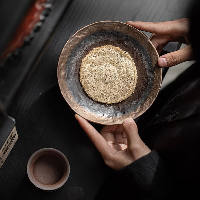 Hand-gilt old rock mud "Teapot Stand(壶承)" and "Pot(壶)"