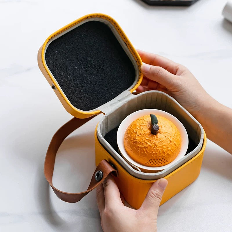 Mandarin Orange Gong Fu Tea Set (Home + Travel Edition)