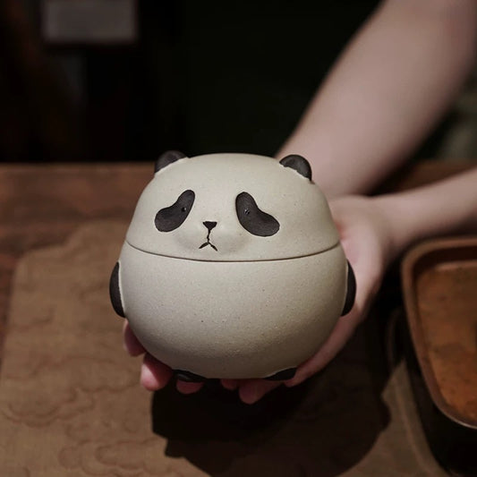 Panda-style tea storage canister & tea awakening canister