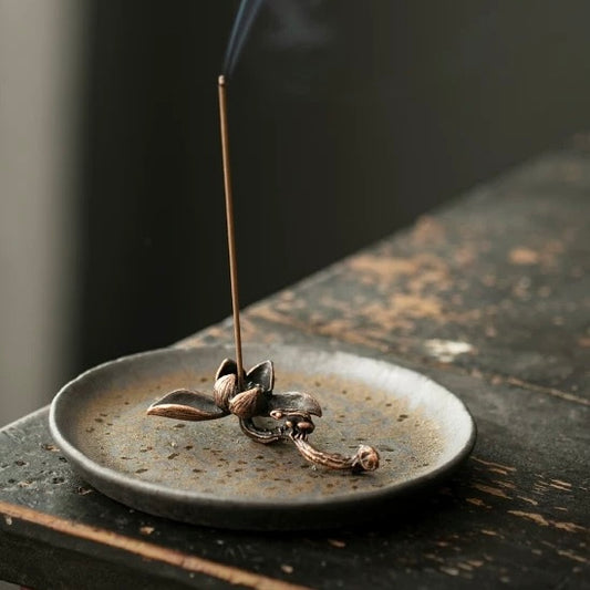 Gilded Lotus Incense Holder