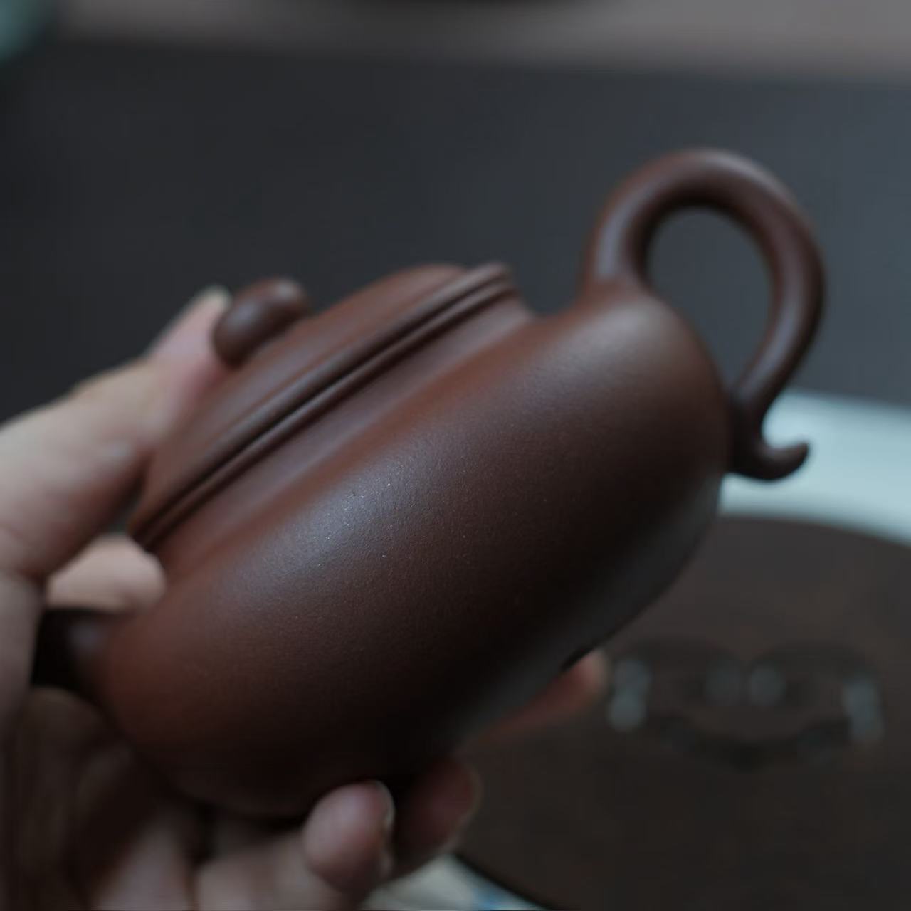 Handmade teapot-Dicaoqing series-Fang gu-200ml