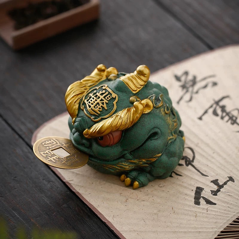 Fortune Golden Toad tea pet(Have been blessed)