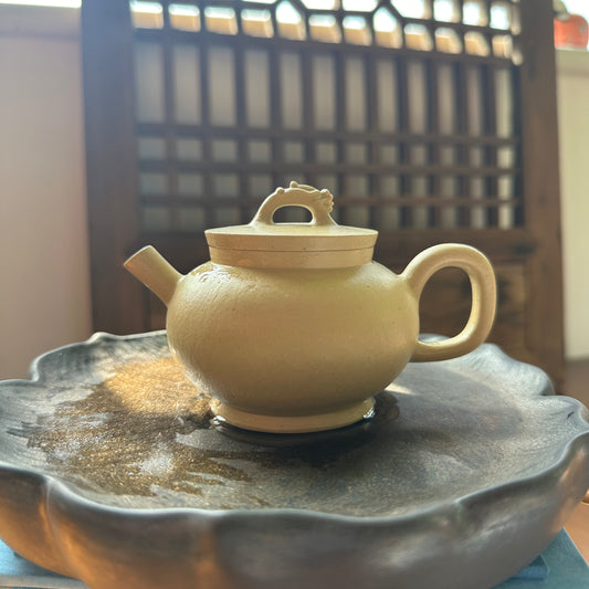Fully Handcrafted-Dragon-head Flat Belly Teapot (龙首扁腹壶)