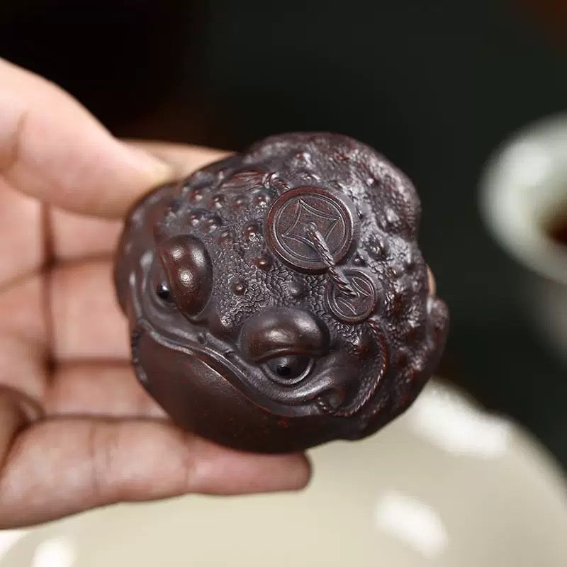 Three-Legged Golden Toad tea pet (Have been blessed)