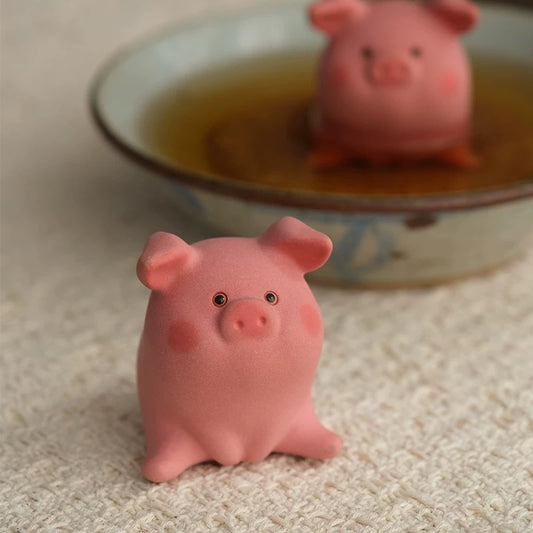 Purple clay powder pig tea pet (Have been blessed)