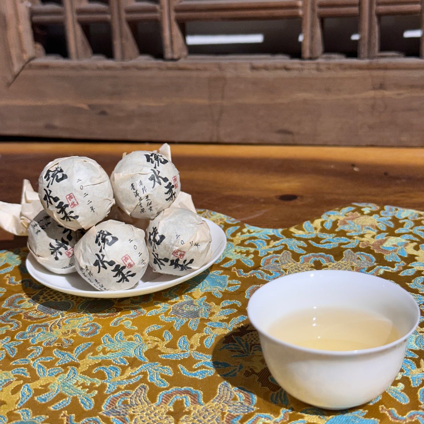2022 Yiwu Songman Ancient Tree Raw Pu’er Dragon Pearls（绕水柔）