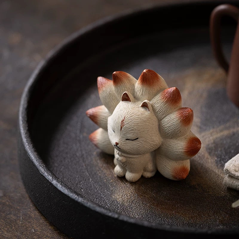 Master handmade series Purple sand Nine-tailed fox tea Pet (Have been blessed)